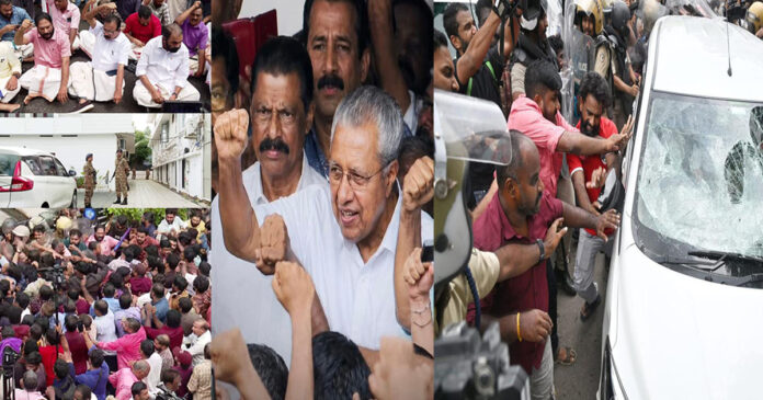 pinarayi-vijayan-ed-raid-clash-thiruvananthapuram pinarayi-vijayan-ed-raid-clash-thiruvananthapuram