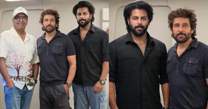 chiyaan-vikram-emotional-reunion-with-abhimanyu-shammy-thilakan chiyaan-vikram-emotional-reunion-with-abhimanyu-shammy-thilakan